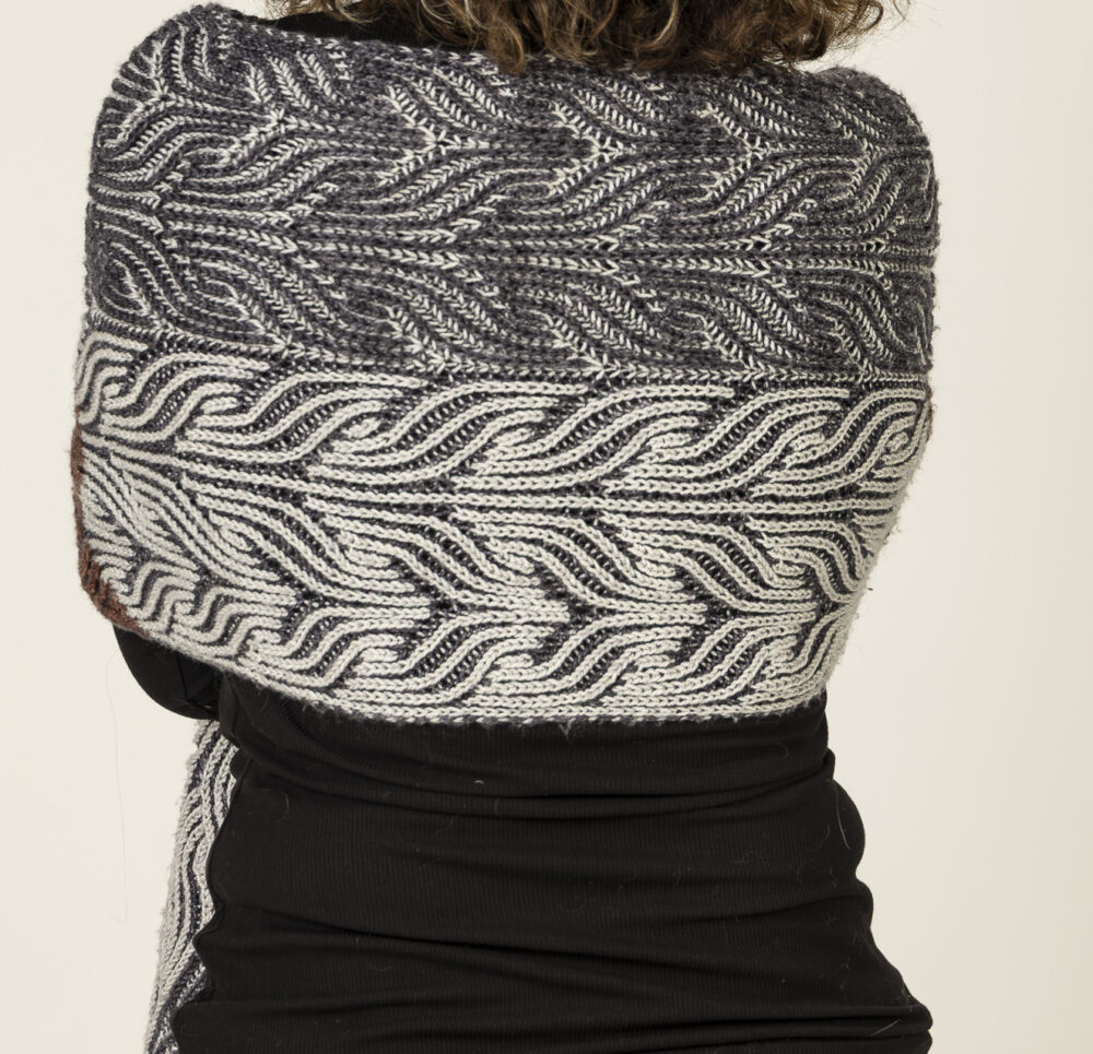 long shawl- scarf in greys and brown - Image 3