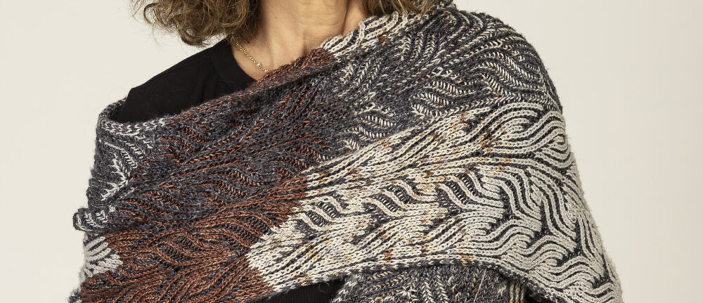 long shawl- scarf in greys and brown - Image 2